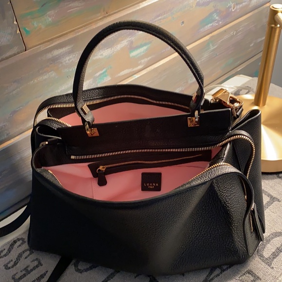 Luana black pebbled leather Italian purse - Picture 4 of 7